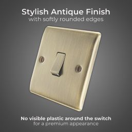 British General Nexus Metal 20A 16AX 1-Gang 2-Way Light Switch  Antique Brass