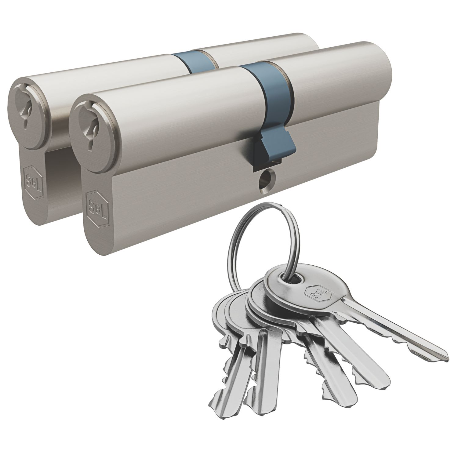 Smith & Locke 1 Star 6-Pin Euro Double Cylinder Locks 45-45 (90mm) Silver 2 Pack (457PY)