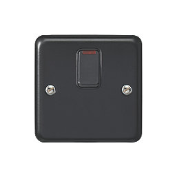 MK Contoura 20A 1-Gang DP Control Switch Black with Neon with Colour-Matched Inserts
