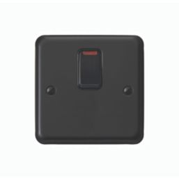 MK Contoura 20A 1-Gang DP Control Switch Black with Neon with Colour-Matched Inserts