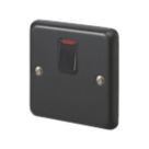 MK Contoura 20A 1-Gang DP Control Switch Black with Neon with Colour-Matched Inserts