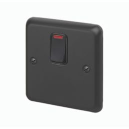 MK Contoura 20A 1-Gang DP Control Switch Black with Neon with Colour-Matched Inserts