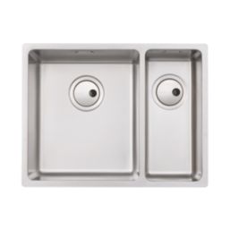 Abode Matrix 1.5 Bowl Stainless Steel Undermount & Inset Kitchen Sink LH  580mm x 440mm