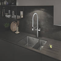 Abode Matrix 1.5 Bowl Stainless Steel Undermount & Inset Kitchen Sink LH 580 x 440mm