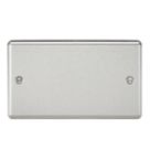 Knightsbridge  2-Gang Blanking Plate Brushed Chrome