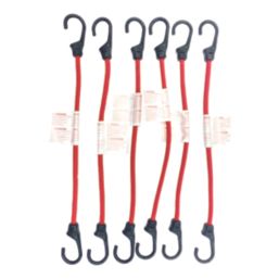 Smith & Locke Heavy Duty Red Bungee Cords 400mm x 8mm 6 Pack