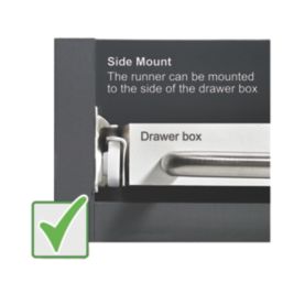 Essentials White Self-Closing Roller Drawer Runners 500mm 2 Pack