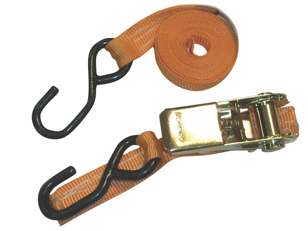 Van Guard Ratchet Tie-Down Straps with Hooks 2.5m x 25mm 2 Pack