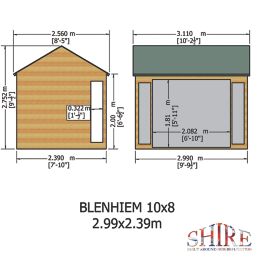 Shire Blenhiem 10' x 8' (Nominal) Apex Shiplap T&G Timber Summerhouse
