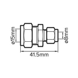 Flomasta  Brass Compression Reducing Coupler 15mm x 8mm