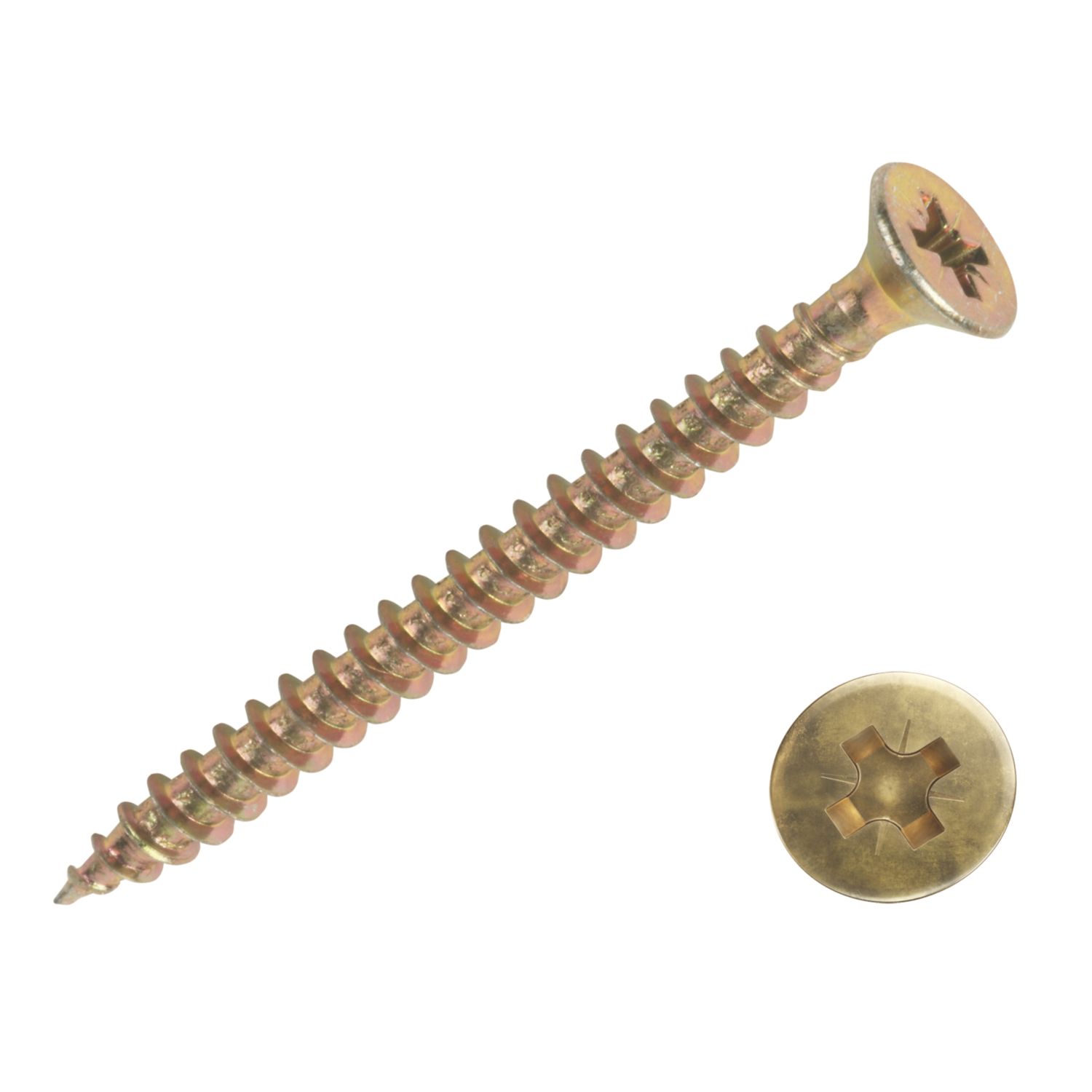 Goldscrew PZ Double-Countersunk Thread Cutting Multipurpose Screws 4mm x 40mm 1000 Pack (4587F)