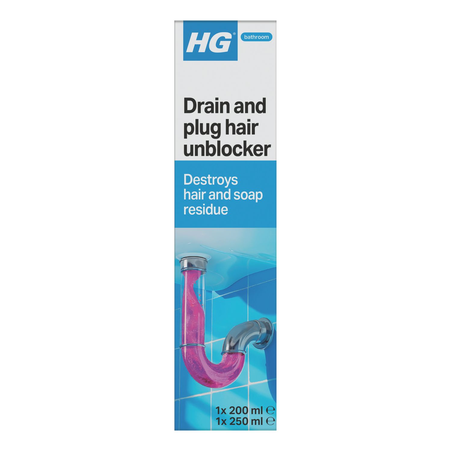 HG Drain & Plug Hair Unblocker 450ml (458CX)