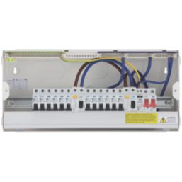 British General Circuit Protection 15-Module 12-Way Part-Populated High Integrity Main Switch Consumer Unit with SPD