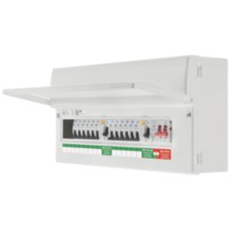 British General Circuit Protection 15-Module 12-Way Part-Populated High Integrity Main Switch Consumer Unit with SPD