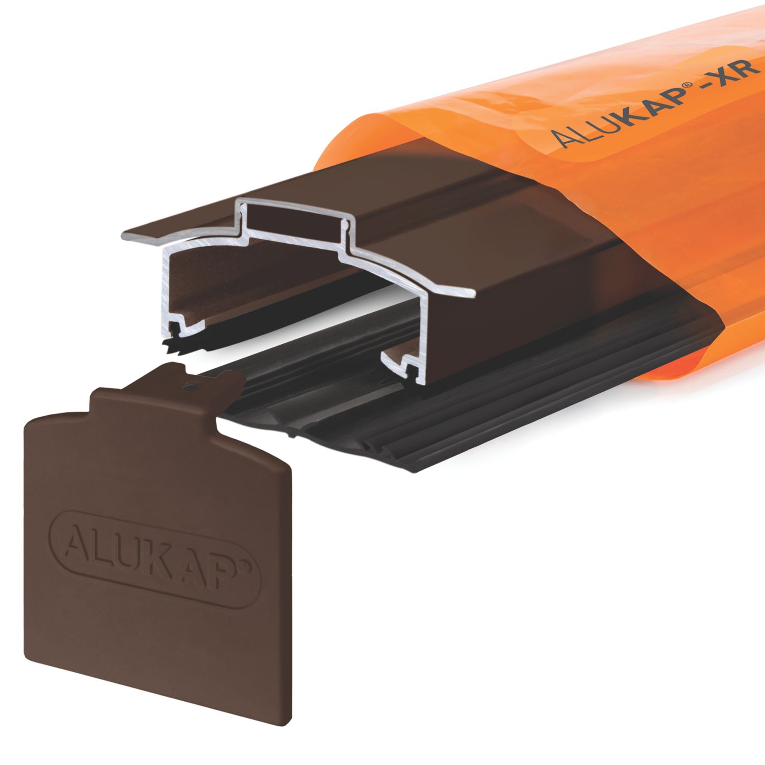 ALUKAP-XR Brown Glazing Hip Bar with Gasket 3000mm x 80mm (458FH)