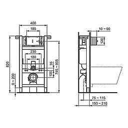 Ideal Standard ProSys Mechanical In-Wall WC Frame 820mm