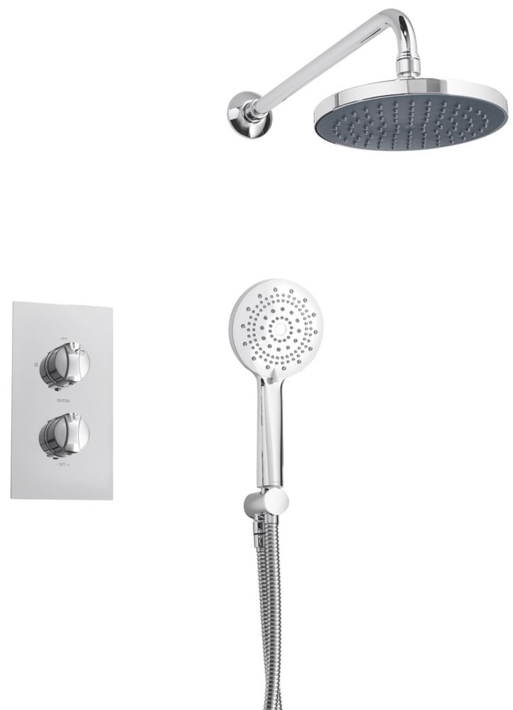 Triton  Rear-Fed Concealed Chrome Thermostatic Dual Control Mixer