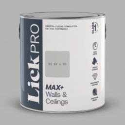 LickPro Max+ 2.5Ltr Grey BS 00 A 05 Matt Emulsion  Paint