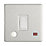 Contactum Lyric 13A Unswitched Fused Spur & Flex Outlet with Neon Brushed Steel with White Inserts