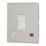 Contactum Lyric 13A Unswitched Fused Spur & Flex Outlet with Neon Brushed Steel with White Inserts