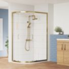 ETAL  Framed Offset Quadrant Shower Enclosure & Tray LH Brushed Brass 1180mm x 780mm x 1940mm