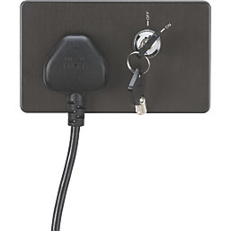 Knightsbridge  13A Key Switch 1-Gang DP Switched Socket Smoked Bronze with Black Inserts