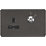 Knightsbridge  13A Key Switch 1-Gang DP Switched Socket Smoked Bronze with Black Inserts