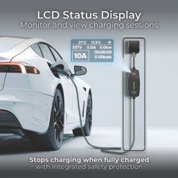 Masterplug 10A 2.4kW  Mode 2 Type 2 Plug Portable EV Charger 10m