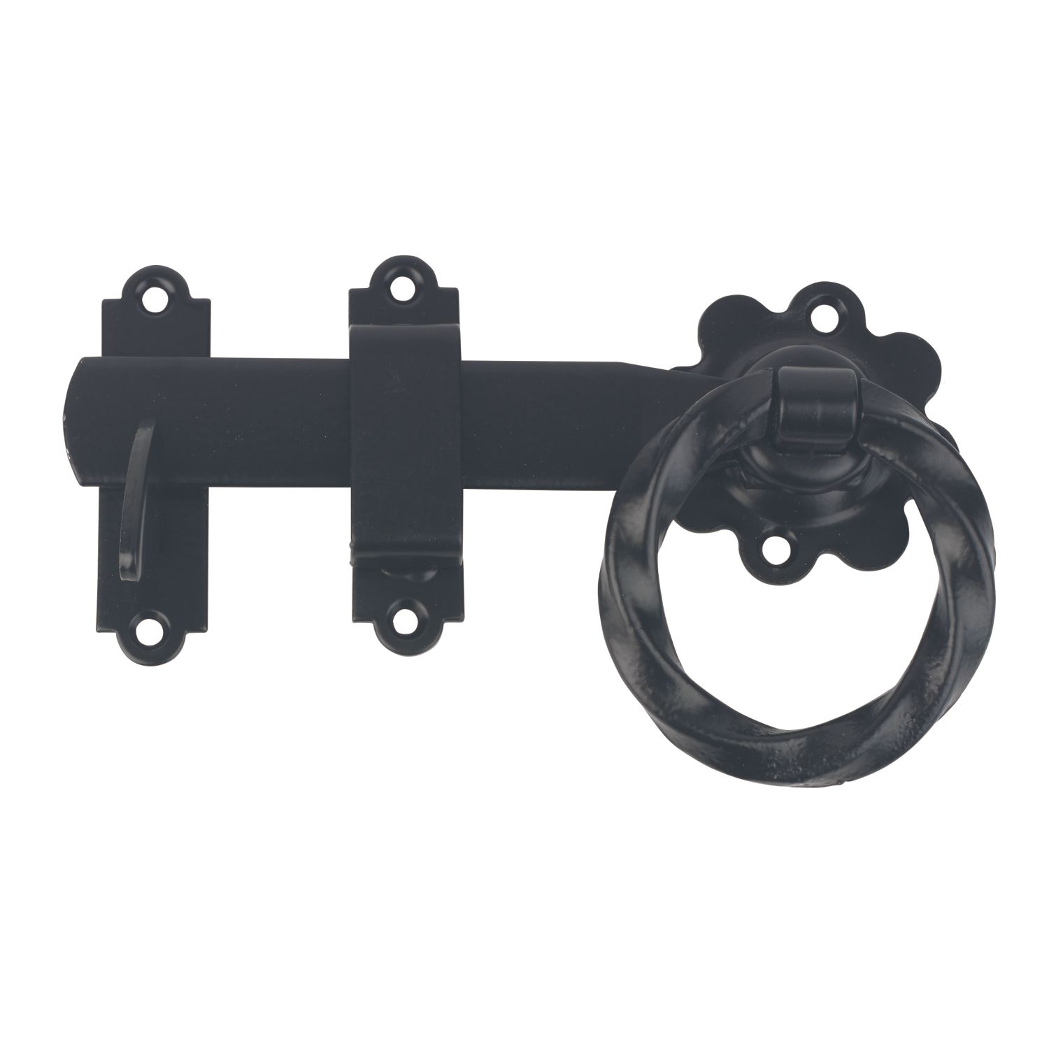 GateMate Twisted Ring Gate Latch Black 190mm (458YV)