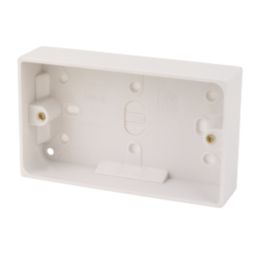 Essentials  2-Gang Surface Pattress  Back Boxes 32mm 5 Pack