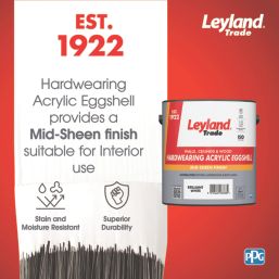 Leyland Trade  2.5Ltr Brilliant White Acrylic Eggshell Emulsion  Paint