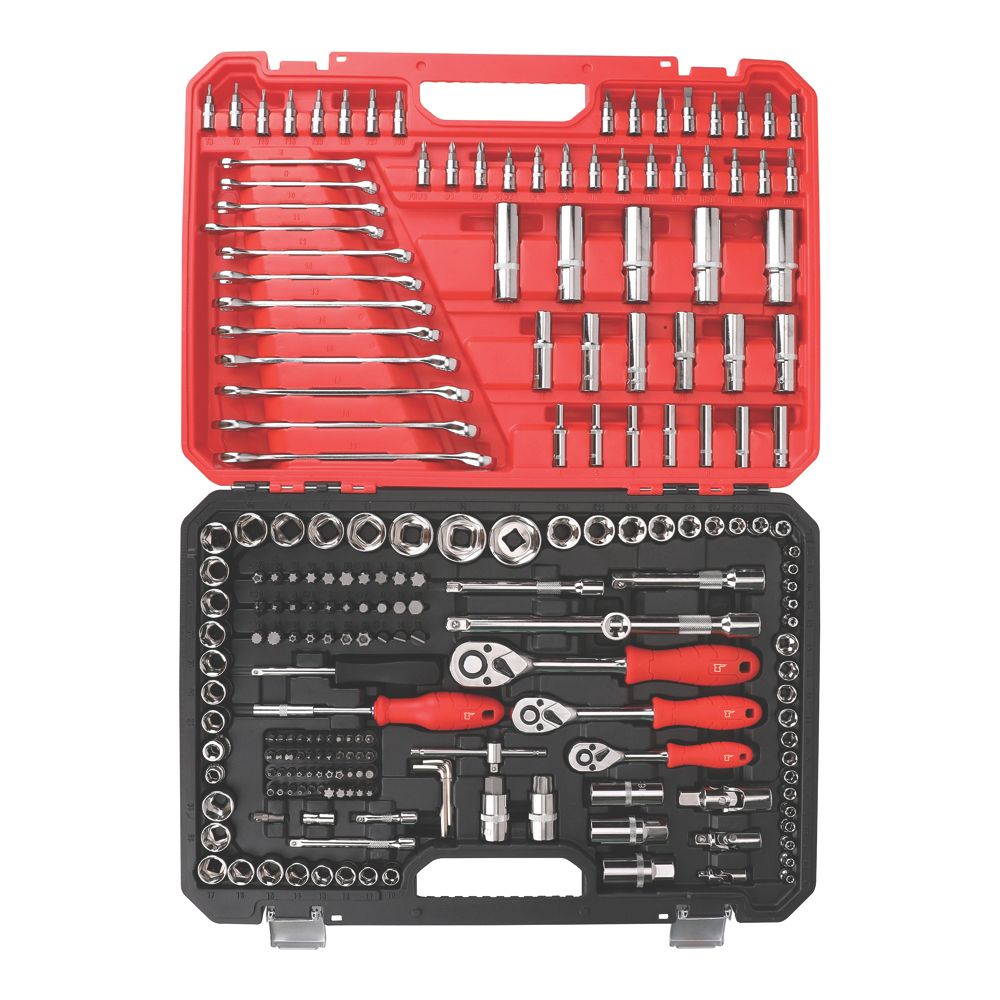 Forge Steel 3/8”, 1/4” & 1/2“ Drive Mixed Drive Socket Set 216 Pieces ...