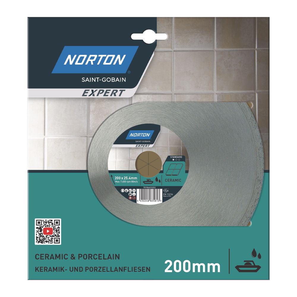 Norton Expert 70184633252 Multi-Material Diamond Blade 200mm x