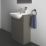 Ideal Standard i.life A Semi-Countertop Floorstanding Basin Unit with Chrome Handles & Basin Matt Quartz Grey 600mm x 300mm x 835mm