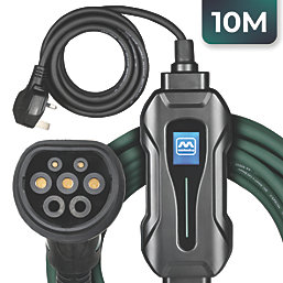 Masterplug 10A 2300W  Mode 2 Type 2 Plug Electric Vehicle Charging Cable 10m