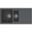 Abode Xcite 1.5 Bowl Granite Composite Kitchen Sink Black Metallic Reversible 1000mm x 500mm