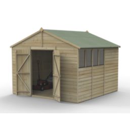 Forest Beckwood 10' x 9' 6" (Nominal) Apex Shiplap Timber Shed with Base & Assembly