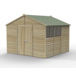 Forest Beckwood 10' x 9' 6" (Nominal) Apex Shiplap Timber Shed with Base & Assembly
