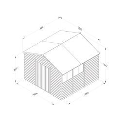Forest Beckwood 10' x 9' 6" (Nominal) Apex Shiplap Timber Shed with Base & Assembly