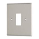 Contactum iConic 1-Module Grid Faceplate Brushed Steel