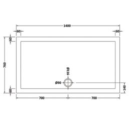 ETAL  Framed Rectangular Sliding Door Shower Enclosure & Tray  Chrome 1390mm x 750mm x 1940mm