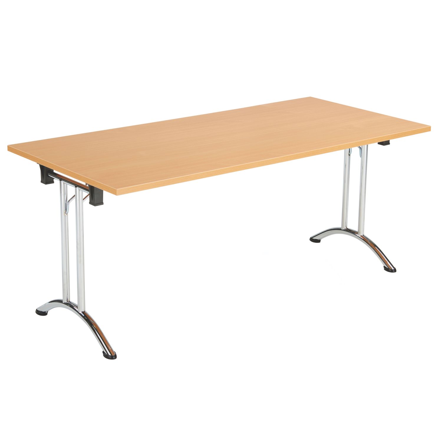 TC Group One Union Rectangular Folding Table Beech/Chrome 1600mm x 800mm (459TT)