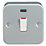 Knightsbridge  20AX 1-Gang DP Metal Clad Control Switch with LED with White Inserts
