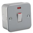 Knightsbridge  20AX 1-Gang DP Metal Clad Control Switch with LED with White Inserts