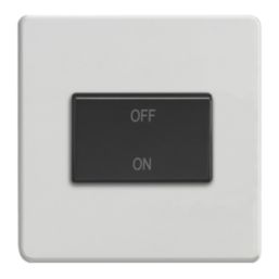 Varilight  10A 1-Gang 3-Pole Fan Isolator Switch Paintable  with Black Inserts