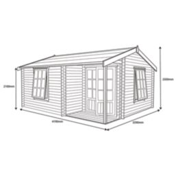 Shire Ringwood 13 ' 6"  x 12' (Nominal) Reverse Apex Timber Log Cabin
