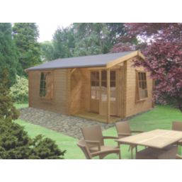 Shire Ringwood 13 ' 6"  x 12' (Nominal) Reverse Apex Timber Log Cabin