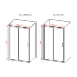 Essentials Framed Rectangular Sliding Shower Door Matt Black 1200mm x 1850mm