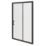 Essentials Framed Rectangular Sliding Shower Door Matt Black 1200mm x 1850mm