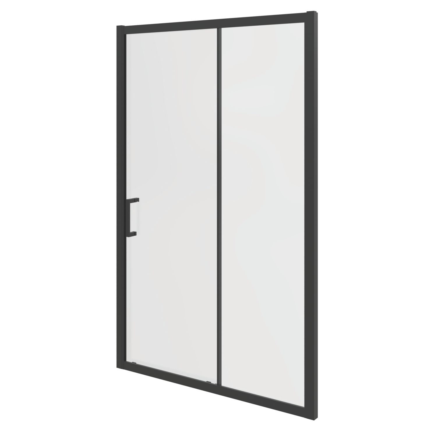 Essentials Framed Rectangular Sliding Shower Door Matt Black 1200mm x 1850mm (460AA)